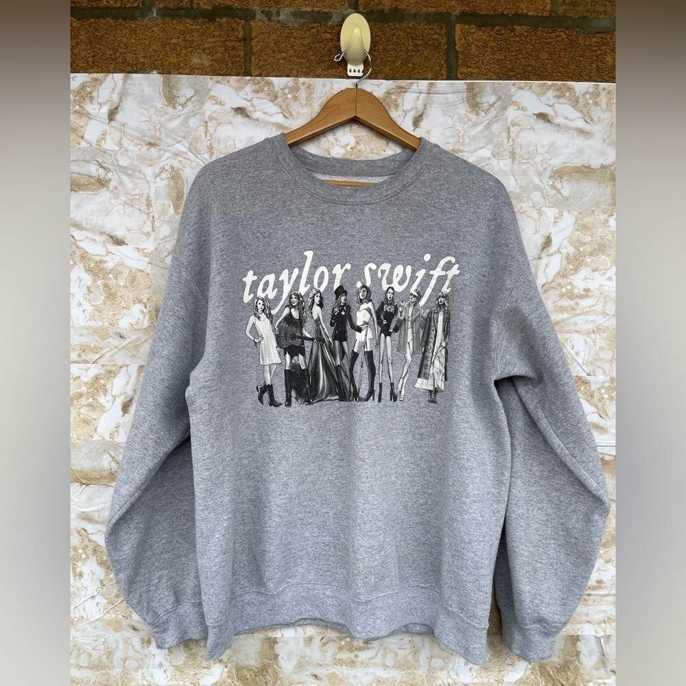 Taylor Swift Eras Crewneck Grayscale size large